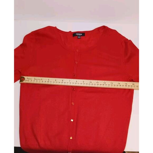 Premise Studio Cardigan Small Long Sleeve Sweater w/ Fancy Buttons Burnt Orange - Picture 8 of 9